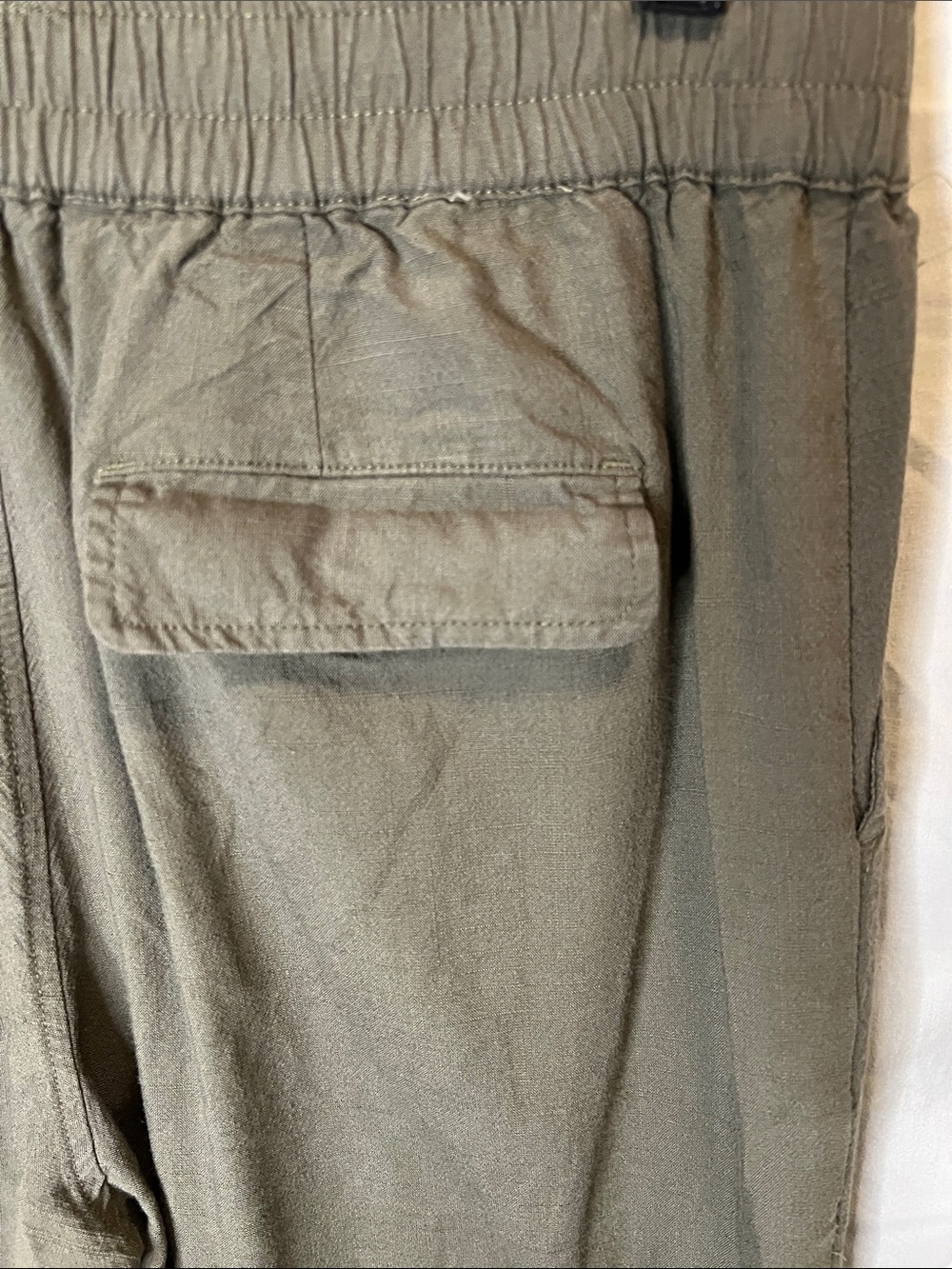 Marine Layer Olive Green Wide Leg Cargo Pants Utility Pull-On - Picture 6 of 10
